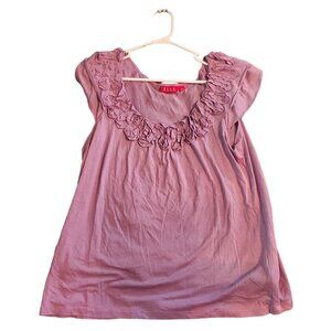 💥BOGO💥 ELLE Women's Purple Business Cap Embroidered Top Boho Cottagecore. Size L